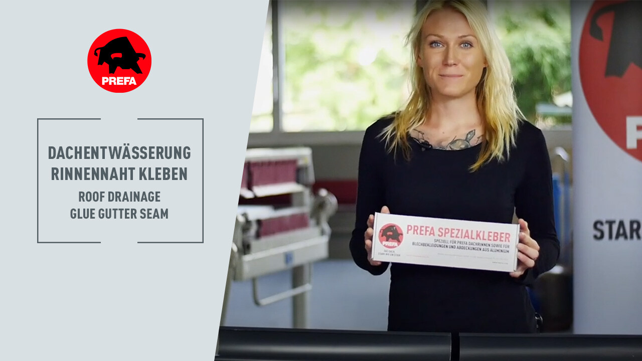 A PREFA Akadémia csatornáján található YouTube videó „ Az ereszcsatorna toldások ragasztása” miniatűrképe