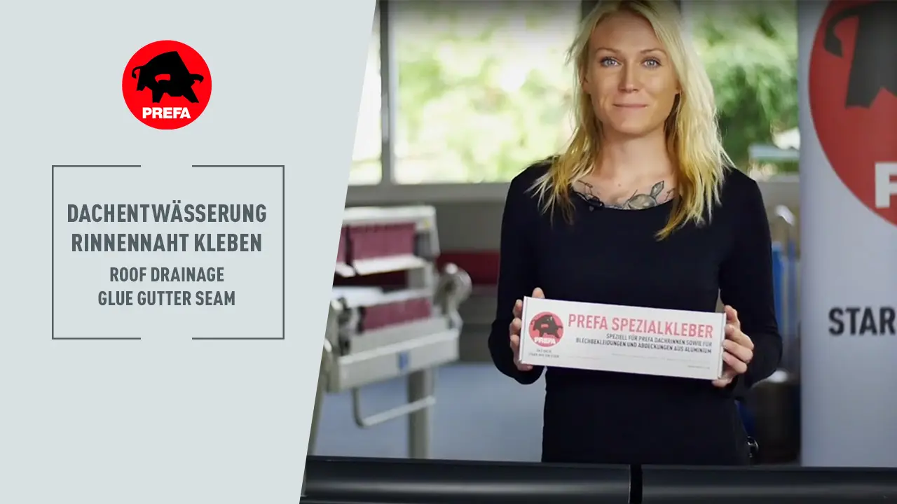 A PREFA Akadémia csatornáján található YouTube videó „ Az ereszcsatorna toldások ragasztása” miniatűrképe