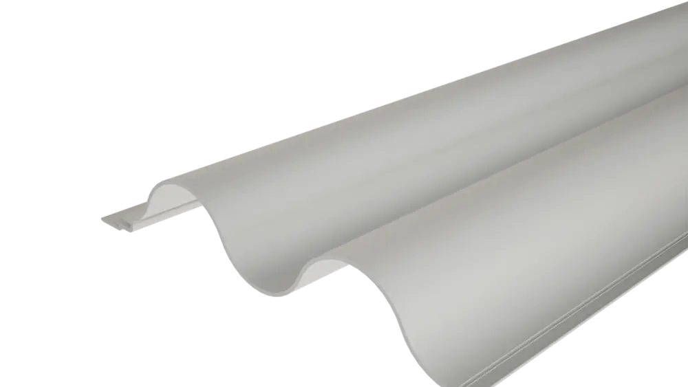 PREFA Profilhullám 34/100 extrudált profil hullámos felülettel, homlokzatkialakításhoz vagy erkélyburkolathoz.