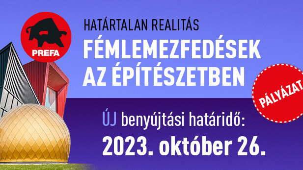 Plakat "Határtalan realitás - fémlemezfedések az építészetben" pályázat 2023