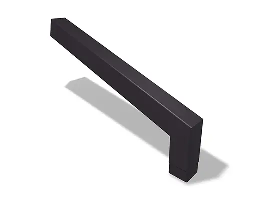 PREFA négyzetes csőhajlítás 72° (hosszú), 80 és 100 mm méretben kapható, méretei: 1000 x 196 mm (látható).