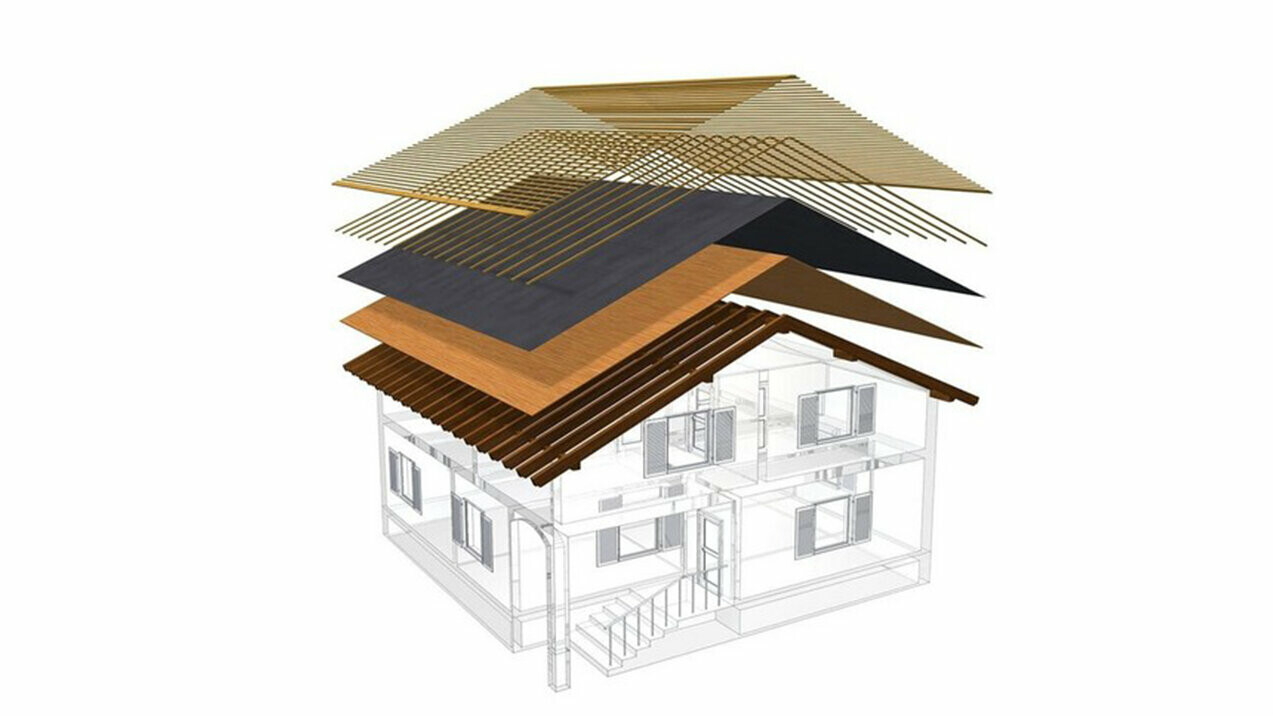 Hideg tető rétegrendjének műszaki leírása, többhéjú rétegrend lécezéssel, teljes deszkázat, elválasztó réteg, fedélszék; a tetőtér lakótérként használható; kéthéjú rétegrend, szellőztetett tetőszerkezet; ellenlécezés